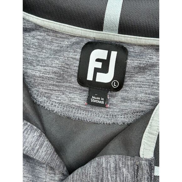 FootJoy Men's Dark Heather Grey Performance Button-Front Polo Shirt Size Large - Picture 3 of 9